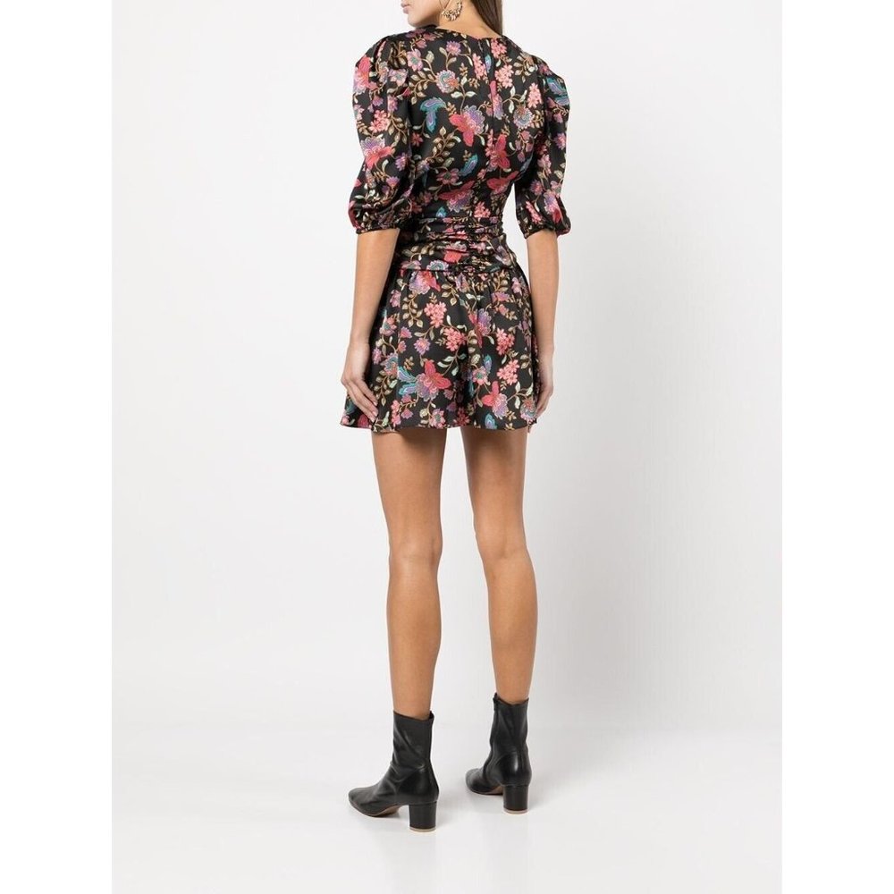MISA Los Angeles Narcissa Dress Gemstone Floral Satin - Picture 7 of 7